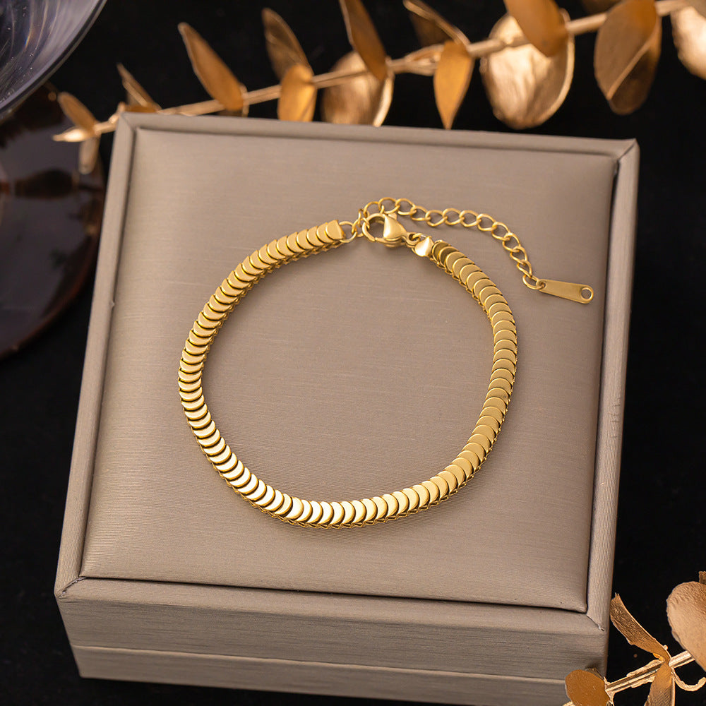 Pulsera Herringbone 18K – Acero 316L